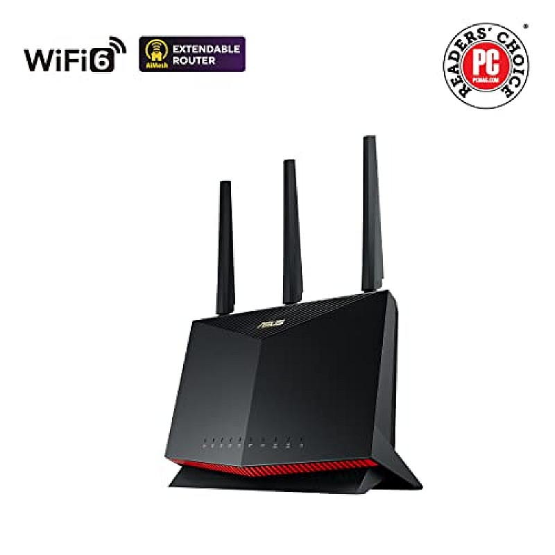 ASUS RT-AX86U Pro (AX5700) Dual Band WiFi 6 Extendable Gaming Router, 2.5G Port, Gaming Port, Mobile Game Mode, Port 