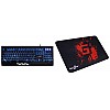 Redgear Blaze Semi-Mechanical Wired Gaming Keyboard with 3 Colour Backlit,-Type Gaming Mousepad (Black/Red)