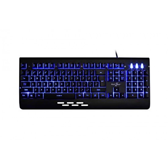 Redgear Blaze Semi-Mechanical Wired Gaming Keyboard with 3 Colour Backlit,-Type Gaming Mousepad (Black/Red)