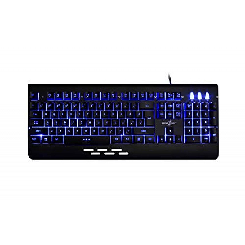 Redgear Blaze Semi-Mechanical Wired Gaming Keyboard with 3 Colour Backlit,-Type Gaming Mousepad (Black/Red)