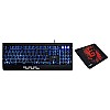 Redgear Blaze Semi-Mechanical Wired Gaming Keyboard with 3 Colour Backlit,-Type Gaming Mousepad (Black/Red)