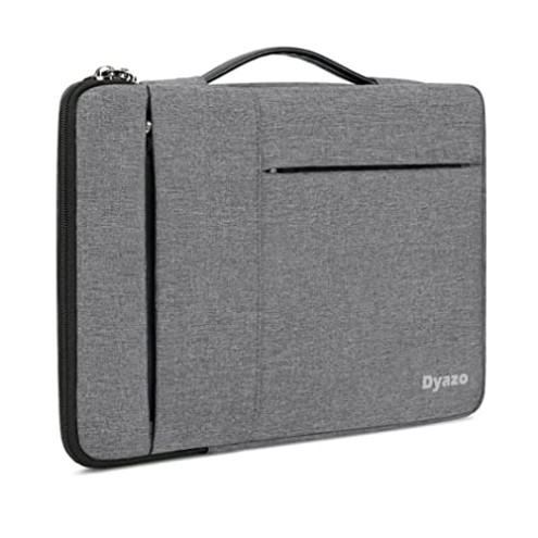 DYAZO 15" to 15.6 Inch Laptop Sleeve/Cover with Handle & Two Front Accessories Pockets (Grey)