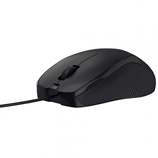 Portronics Toad 101 Wired Optical Mouse with 1200 DPI 1.25M Cable Length 30 Million Click Life(Black)