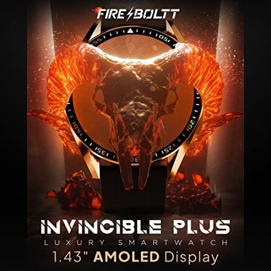 Fire-Boltt Invincible Plus 1.43" AMOLED Display Smartwatch with Bluetooth Calling AI Voice Assistant (Black)