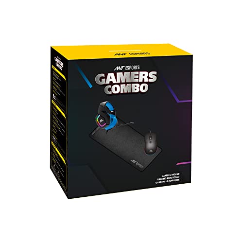 Ant Esports Gamers Combo, Gaming RGB Mouse + Gaming RGB Headset + Gaming Mouse pad Black Ant Esports Gamers Combo, Gaming RGB Mouse + Gaming RGB Headset + Gaming Mouse pad Black