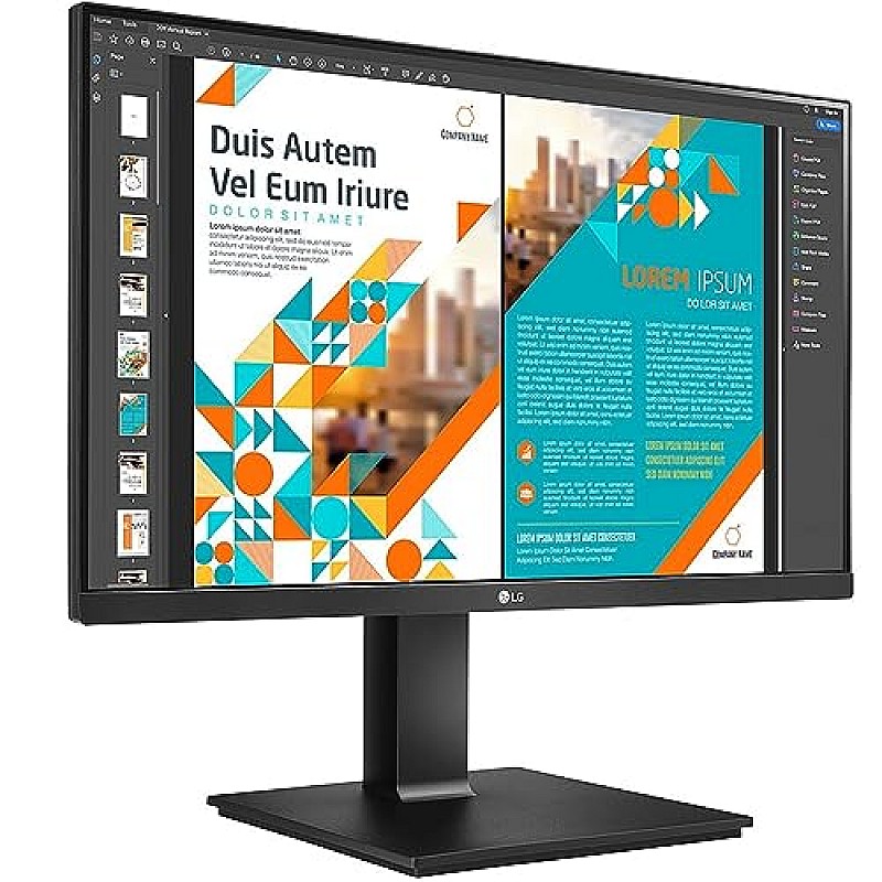 LG 24 inch QHD (2K) 2560x1440 Pixels Monitor Height Adjust, Pivot (2Way), Swivel, Tilt, USB-C (65W PD) Display Port 24QP750 Black