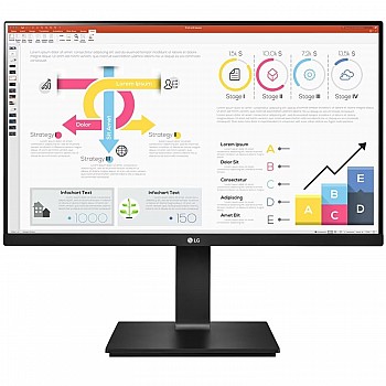 LG 24 inch QHD (2K) 2560x1440 Pixels Monitor Height Adjust, Pivot (2Way), Swivel, Tilt, USB-C (65W PD) Display Port 24QP750 Black