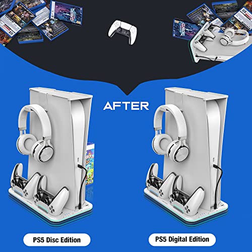 Ant Esports Dock5 RGB with Cooling Fan and Dual Controller Charger Station, PS5 White Ant Esports Dock5 RGB with Cooling Fan and Dual Controller Charger Station, PS5 White