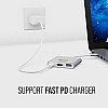 Quantum 3-in-1 USB Type C to Hdmi 4K Adapter, USB 3.0, USB C, High Speed Upto 5Gbps, 60W (Silver) 