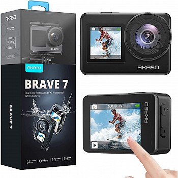 AKASO Brave 7 4K30FPS 20MP WiFi Action Camera with Touch Screen IPX8 33FT Waterproof Camera 