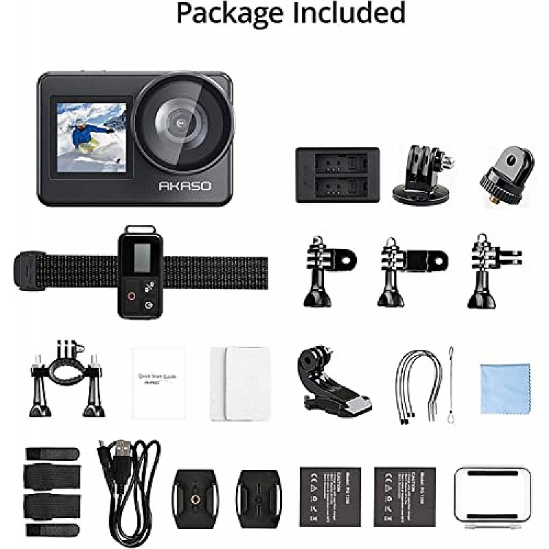 AKASO Brave 7 4K30FPS 20MP WiFi Action Camera with Touch Screen IPX8 33FT Waterproof Camera 