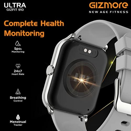 GIZMORE GizFit 910 Ultra BT Calling Smartwatch with 1.69" HD Display (Gray)