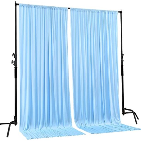 Boltove Sky Blue Wrinkle Free Decoration Backdrop Curtain Drapes Sky Blue