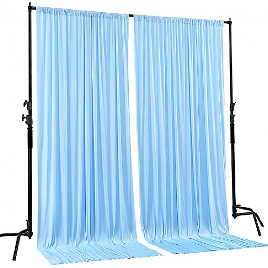 Boltove Sky Blue Wrinkle Free Decoration Backdrop Curtain Drapes Sky Blue