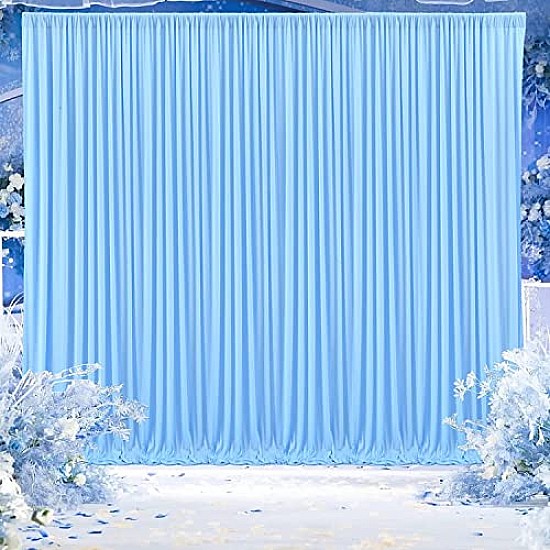 Boltove Sky Blue Wrinkle Free Decoration Backdrop Curtain Drapes Sky Blue