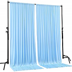 Boltove Sky Blue Wrinkle Free Decoration Backdrop Curtain Drapes Sky Blue