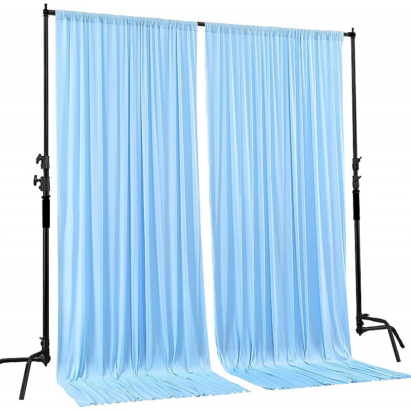 Boltove Sky Blue Wrinkle Free Decoration Backdrop Curtain Drapes Sky Blue