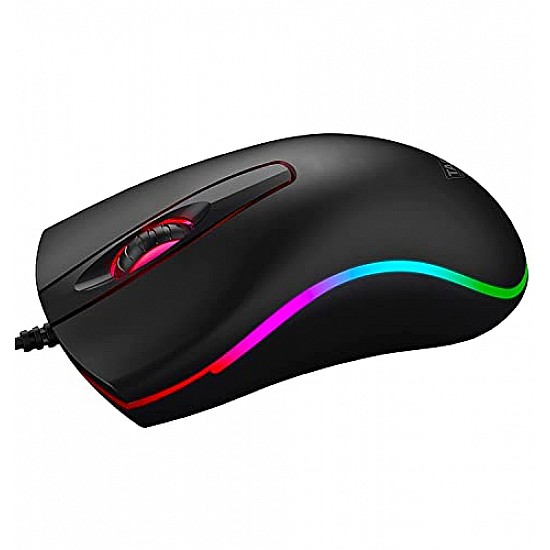 TAG Flash RGB Optical Wired Mouse | 1000 DPI | RGB LED Lights | Ergonomic and Streamlined Design | 1.35m Cable | 3 Buttons | USB Plug and Play Usage for PC, Laptop, Mac (Black)