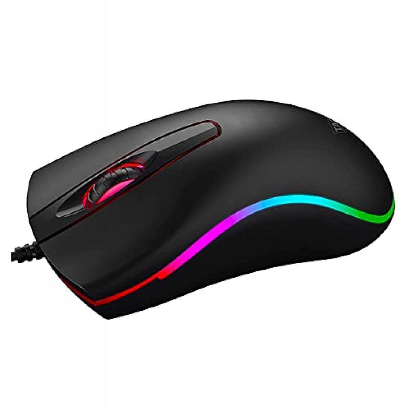 TAG Flash RGB Optical Wired Mouse | 1000 DPI | RGB LED Lights | Ergonomic and Streamlined Design | 1.35m Cable | 3 Buttons | USB Plug and Play Usage for PC, Laptop, Mac (Black)