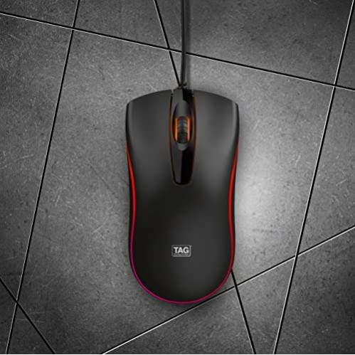TAG Flash RGB Optical Wired Mouse | 1000 DPI | RGB LED Lights | Ergonomic and Streamlined Design | 1.35m Cable | 3 Buttons | USB Plug and Play Usage for PC, Laptop, Mac (Black) TAG Flash RGB Optical Wired Mouse | 1000 DPI | RGB LED Lights | Ergonomic and Streamlined Design | 1.35m Cable | 3 Buttons | USB Plug and Play Usage for PC, Laptop, Mac (Black)