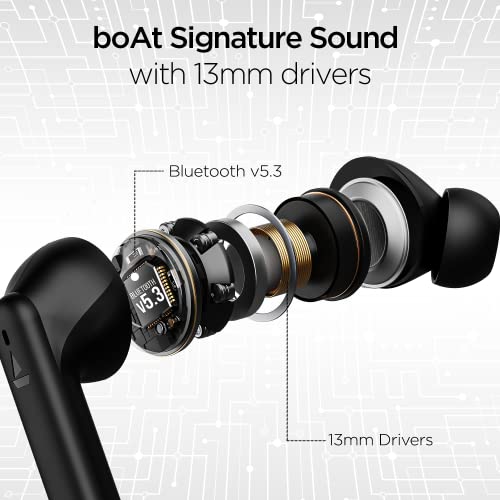 boAt Airdopes 170 TWS Earbuds with 50H Playtime, Quad Mics ENx™ Tech, Low Latency Mode (Classic Black) boAt Airdopes 170 TWS Earbuds with 50H Playtime, Quad Mics ENx™ Tech, Low Latency Mode (Classic Black)