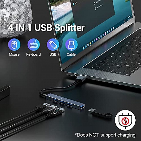 BESTOR® USB Hub 4 in 1,Portable 4 Ports USB Splitter Mini Docking Station with 5Gbps Fast Data Transfer Multi USB Port Hub