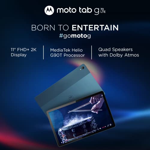 Motorola Tab (11inch, 4GB, 64GB, WiFi+LTE Calling), Modernist Teal with Mediatek Helio G90T Processor, Quadcore Speakers Motorola Tab (11inch, 4GB, 64GB, WiFi+LTE Calling), Modernist Teal with Mediatek Helio G90T Processor, Quadcore Speakers