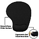 Sounce Mouse Pad, Ergonomic Mouse Pad with Comfortable Gel Wrist Rest Support and Lycra Cloth, Durable and Washable, Classic (Black)