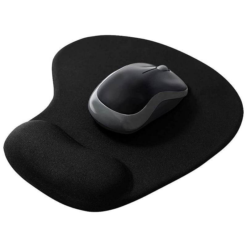 Sounce Mouse Pad, Ergonomic Mouse Pad with Comfortable Gel Wrist Rest Support and Lycra Cloth, Durable and Washable, Classic (Black)