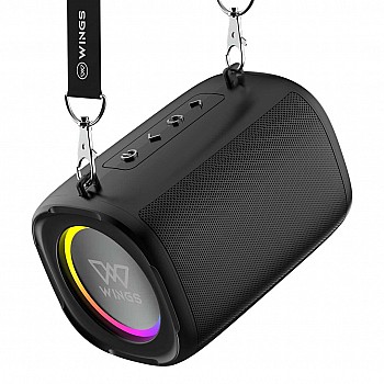 Wings Upbeat 101 Bluetooth Speaker with TWS Bluetooth 5.1 Pairing, RGB Lights, Powerful 5W Output and 20 hours of Playtime Black