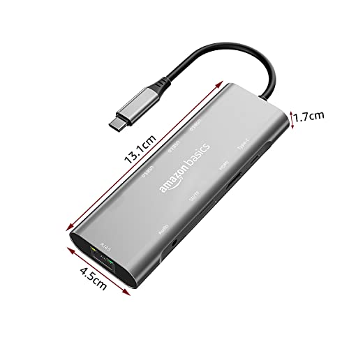 Amazon Basics USB-C Hub Dock 9-in-1 Aluminium Type-C Adapter with 4K HDMI, Ethernet 1000mbps Windows USB-C Devices Amazon Basics USB-C Hub Dock 9-in-1 Aluminium Type-C Adapter with 4K HDMI, Ethernet 1000mbps Windows USB-C Devices