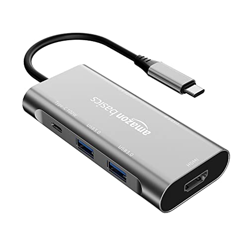 Amazon Basics USB-C Hub Dock 7-in-1 with 4K 30HZ HDCP Compliant, Aluminium Type C Adapter with 4K HDMI Port Amazon Basics USB-C Hub Dock 7-in-1 with 4K 30HZ HDCP Compliant, Aluminium Type C Adapter with 4K HDMI Port