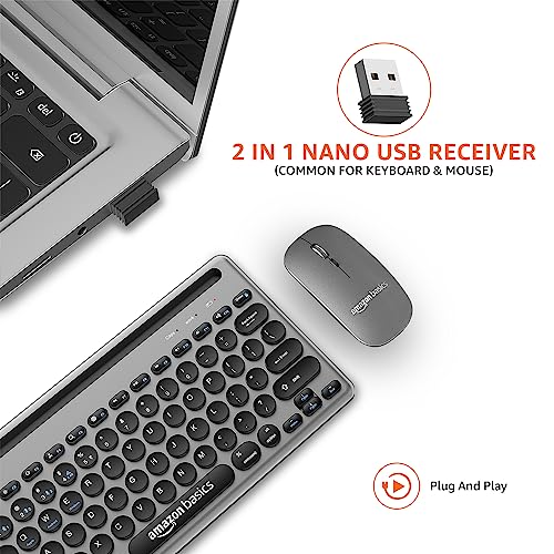 Amazon Basics Wireless Keyboard and Mouse Set with Bluetooth multi connect Amazon Basics Wireless Keyboard and Mouse Set with Bluetooth multi connect