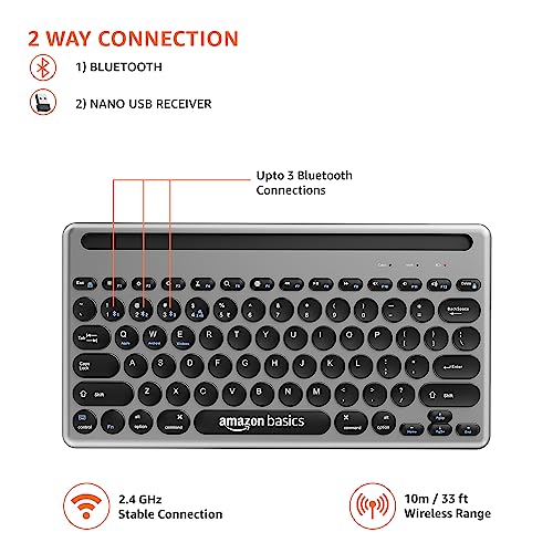 Amazon Basics Wireless Keyboard and Mouse Set with Bluetooth multi connect Amazon Basics Wireless Keyboard and Mouse Set with Bluetooth multi connect