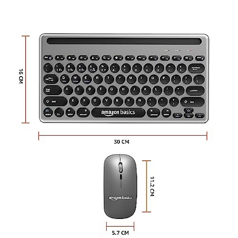 Amazon Basics Wireless Keyboard and Mouse Set with Bluetooth multi connect