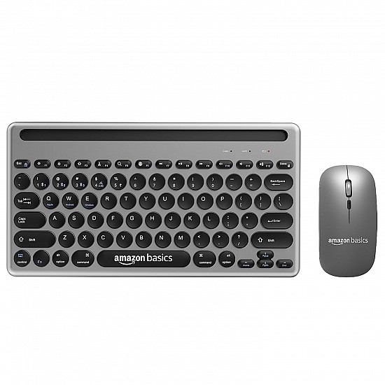 Amazon Basics Wireless Keyboard and Mouse Set with Bluetooth multi connect