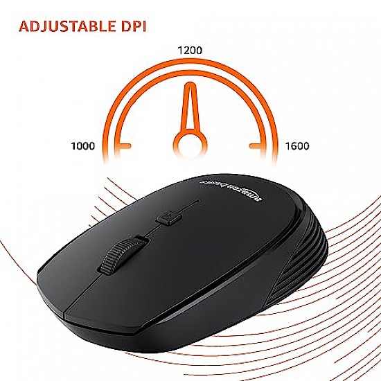 Amazon Basics Wireless Optical Mouse with 2.4Ghz, USB Nano Dongle, Optical Orientation, Click Wheel, Adjustable Dpi Black