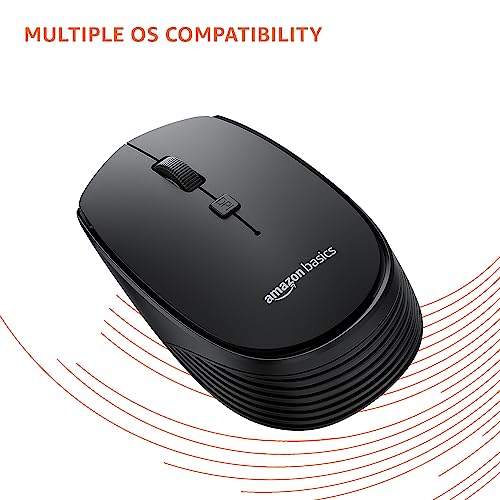 Amazon Basics Wireless Optical Mouse with 2.4Ghz, USB Nano Dongle, Optical Orientation, Click Wheel, Adjustable Dpi Black Amazon Basics Wireless Optical Mouse with 2.4Ghz, USB Nano Dongle, Optical Orientation, Click Wheel, Adjustable Dpi Black