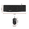 Amazon Basics Wired Keyboard and Mouse Combo l 1200 DPI l for Windows, Mac OS Computer