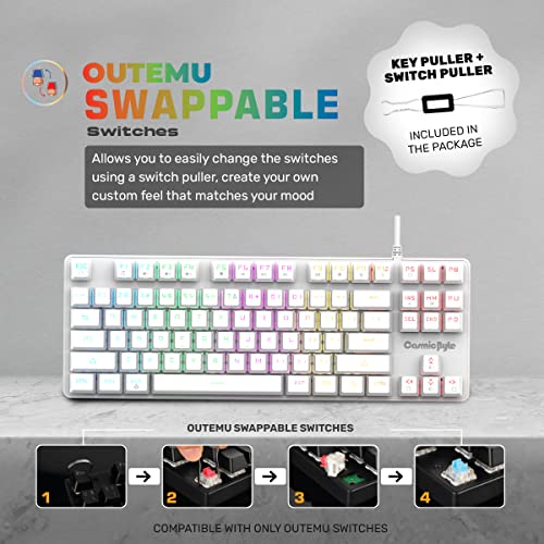 Cosmic Byte CB-GK-37 Firefly Per-Key RGB TKL Mechanical Keyboard with Swappable Outemu Red Switch (White) Cosmic Byte CB-GK-37 Firefly Per-Key RGB TKL Mechanical Keyboard with Swappable Outemu Red Switch (White)