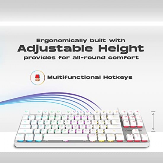 Cosmic Byte CB-GK-37 Firefly Per-Key RGB TKL Mechanical Keyboard with Swappable Outemu Red Switch (White)