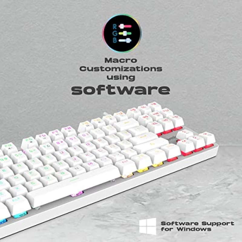 Cosmic Byte CB-GK-37 Firefly Per-Key RGB TKL Mechanical Keyboard with Swappable Outemu Red Switch (White)