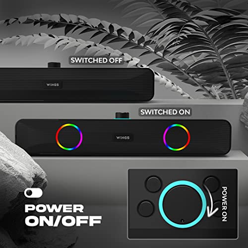 Wings Centerstage 200 True Wireless, Bluetooth 5.0 Soundbar with16 W Output, 2500 mAh Battery,6.5 Hours Playtime Mini Wireless Bluetooth Speaker for Parties Wings Centerstage 200 True Wireless, Bluetooth 5.0 Soundbar with16 W Output, 2500 mAh Battery,6.5 Hours Playtime Mini Wireless Bluetooth Speaker for Parties