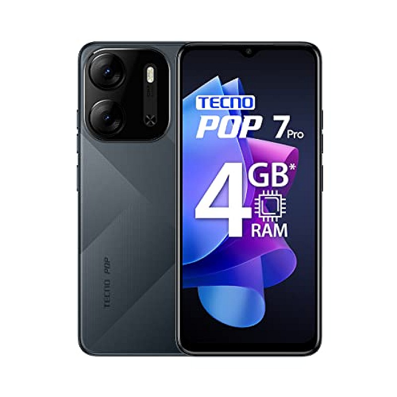 TECNO POP 7 Pro Endless Black, 2GB RAM,64GB Storage Refurbished
