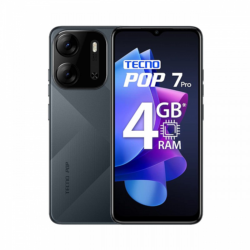TECNO POP 7 Pro Endless Black, 2GB RAM,64GB Storage Refurbished