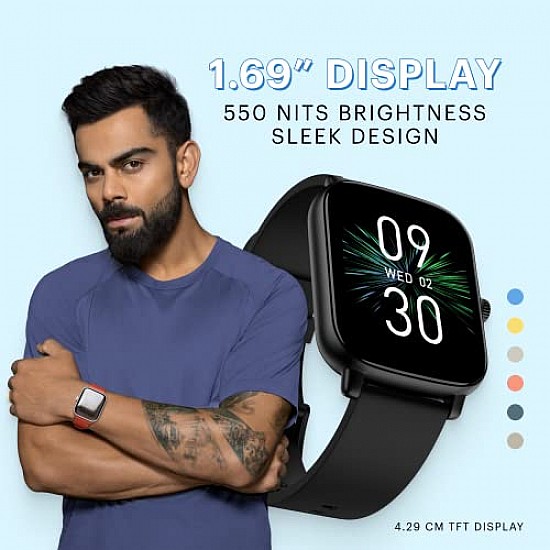 Noise Vivid Call Bluetooth Calling Smartwatch with Metallic dial, 550 nits Brightness, AI Voice Assistant Jet Black)