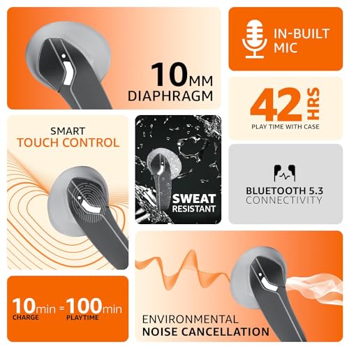 Amazon Basics True Wireless in-Ear Earbuds with Mic, Quad Mics ENC (White) Amazon Basics True Wireless in-Ear Earbuds with Mic, Quad Mics ENC (White)