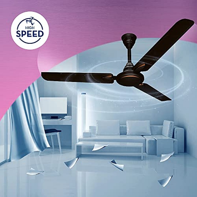 Crompton SUREBREEZE HILLBRIZ DECO 1200 mm (48 inch) Ceiling Fan (Smoked Brown) Star rated energy efficient fan