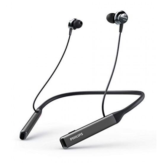 Philips Audio TAPN505 Bluetooth Wireless in Ear Earphones with Mic, Active 14 Hr Playtime, 12.2 mm Drivers, Line-in Cable (Black)