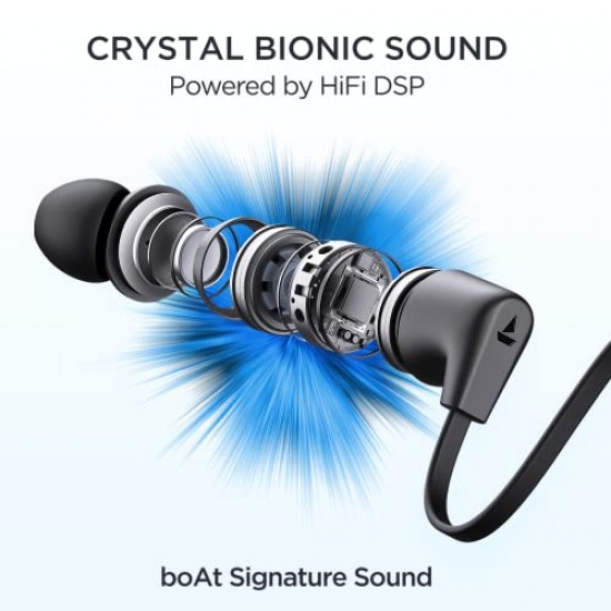 boAt Rockerz Trinity in Ear Earphones with 150H Playtime, Crystal Bionic Sound Powered by (Cosmic Black)